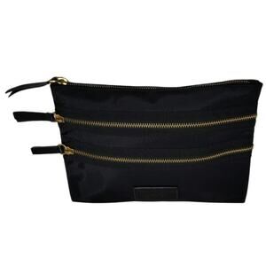 Black Marc Jacobs Piqué-shell Clutch In-Bag Organizer Three Zipped Compartments